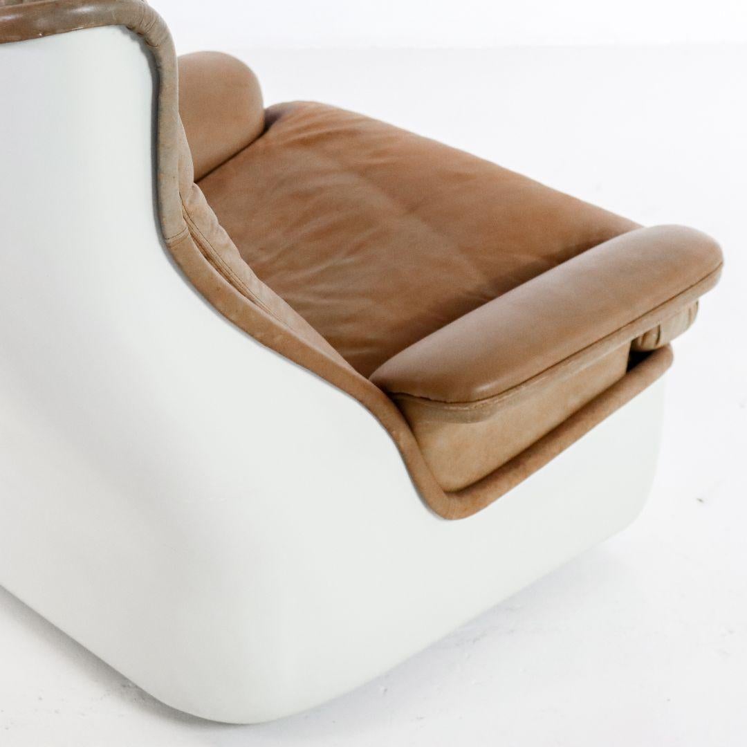 Space Age Orchid Armchair & Stool by Michel Cadestin for Airborne 1970s For Sale 1