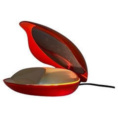 Space Age Oyster Lamp in Glossy Orange Hue by Gamma 3 Italy, 1970s