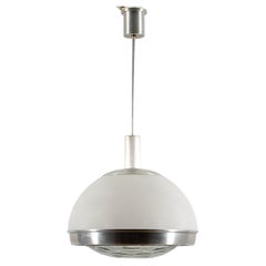 Space Age P. Guidetti Crippa für Lumi Hängeleuchte aus Aluminium und Glas, 60er-Jahre