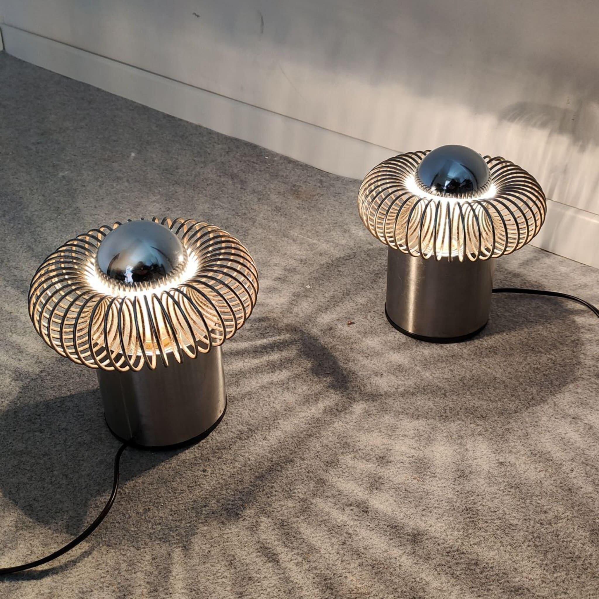 Paar Tischlampen aus dem Space Age von Philippe Rogier für Oxar, Frankreich, 1970er Jahre (Französisch) im Angebot