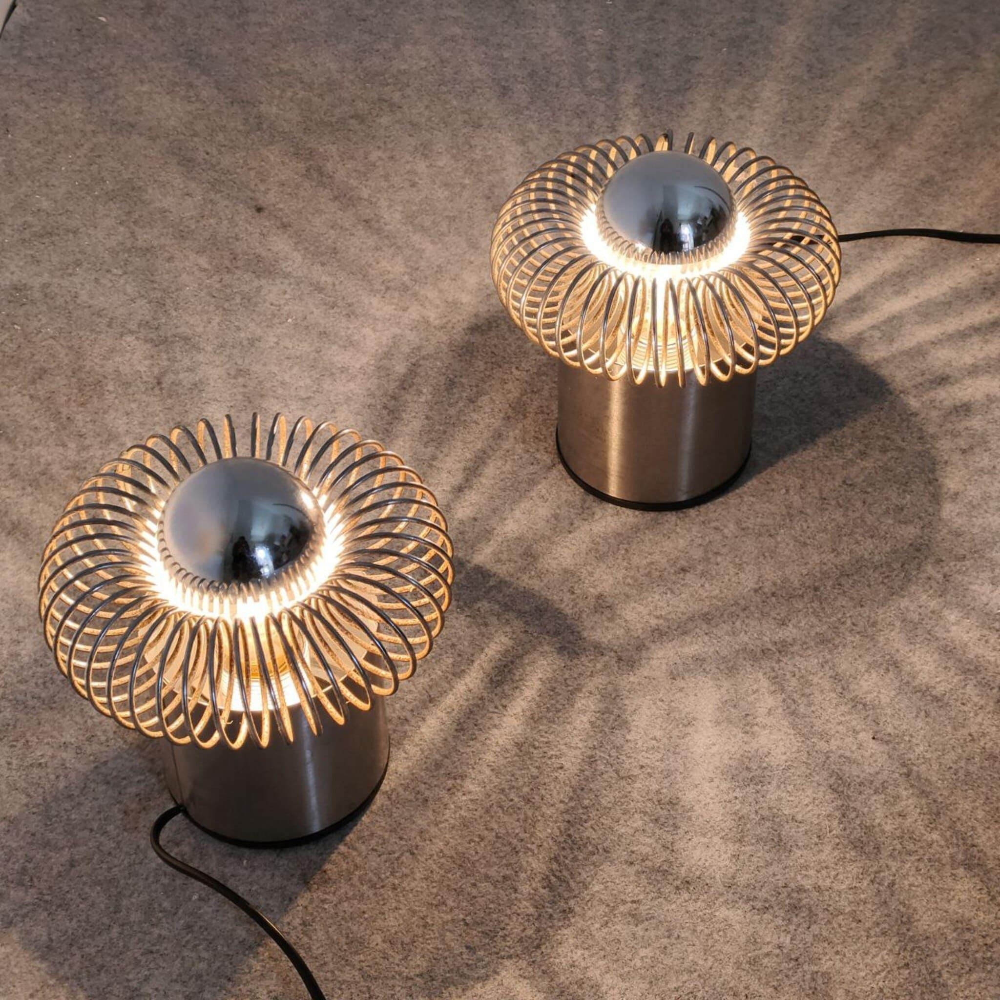 Paar Tischlampen aus dem Space Age von Philippe Rogier für Oxar, Frankreich, 1970er Jahre (Ende des 20. Jahrhunderts) im Angebot