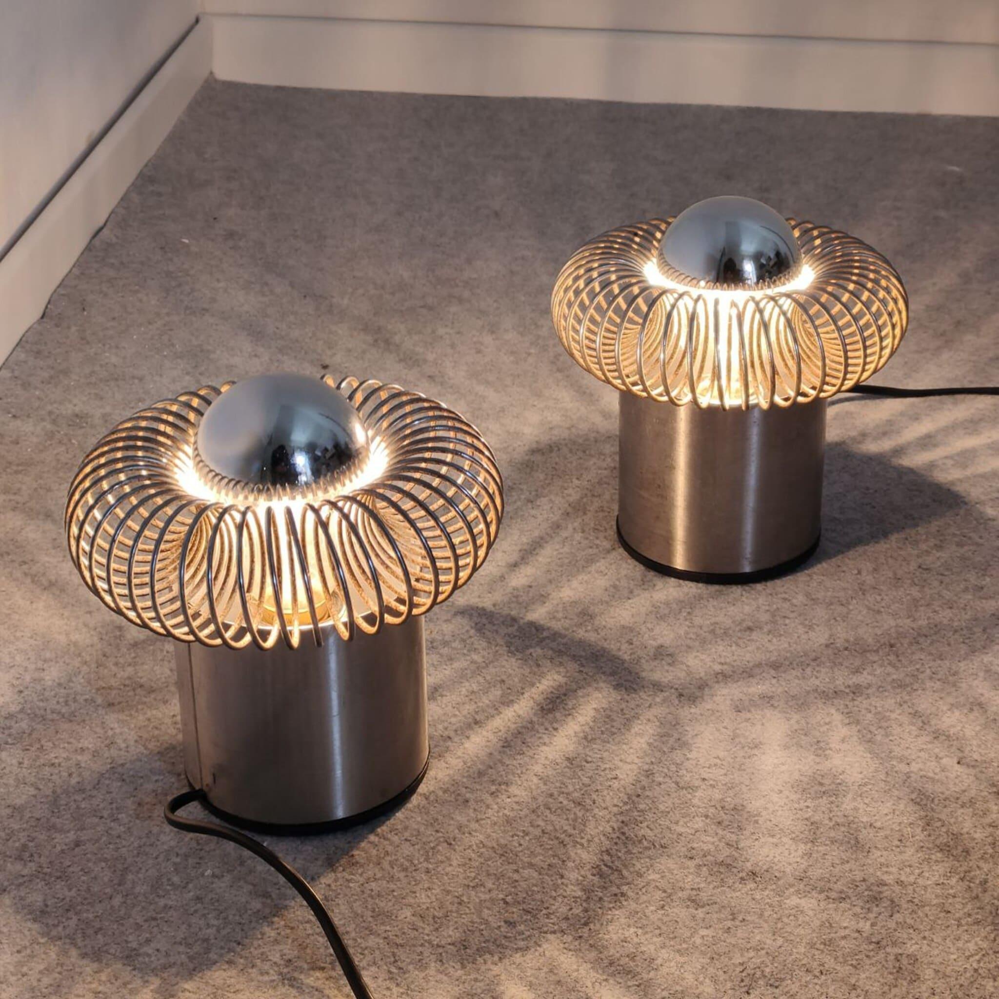 Paar Tischlampen aus dem Space Age von Philippe Rogier für Oxar, Frankreich, 1970er Jahre im Angebot 1