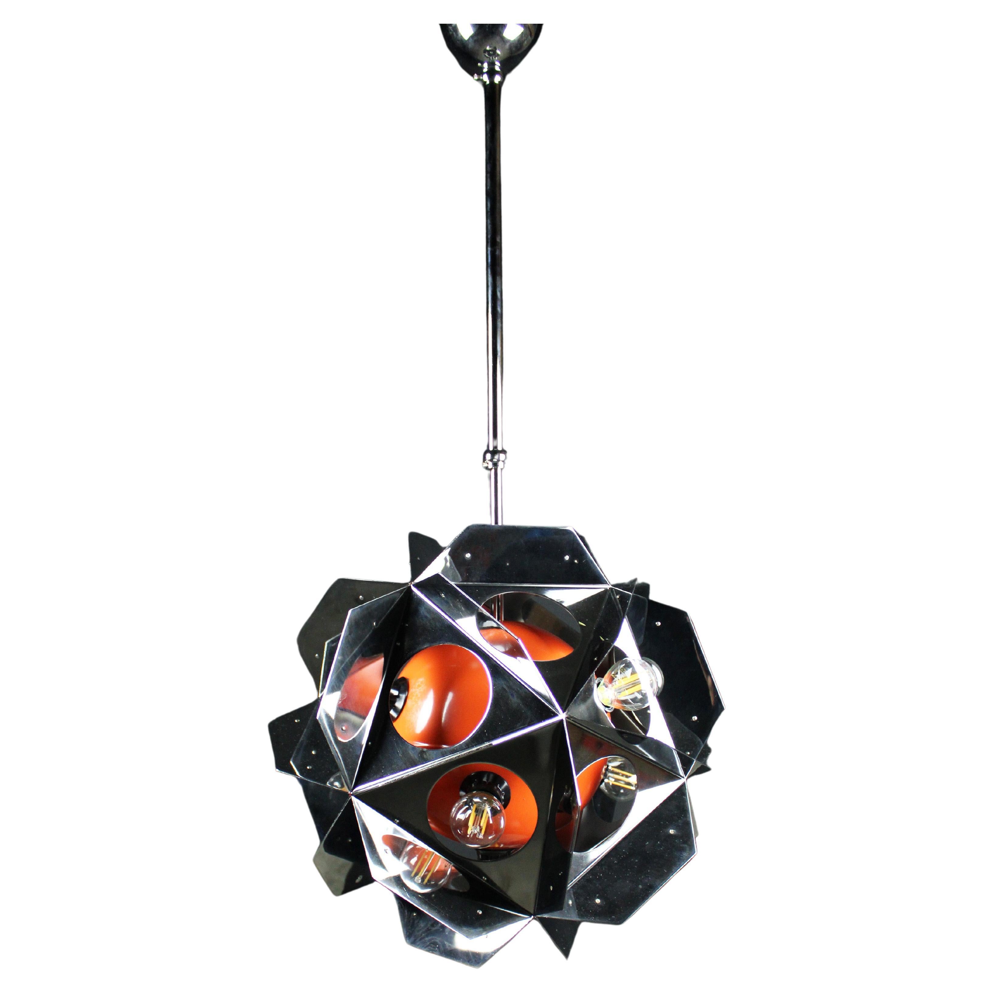 Space Age Pendant Lamp "4th Floor" Paul De Haan Jolina Atomic Orange 1990's NL