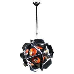 Space Age Pendant Lamp "4th Floor" Paul De Haan Jolina Atomic Orange 1990's NL