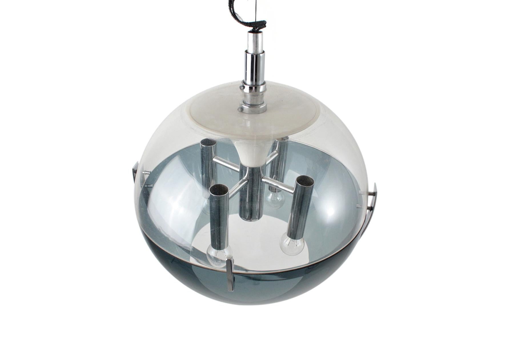 Space Age Pendant Lamp by Stilux In Excellent Condition For Sale In Berkeley, CA