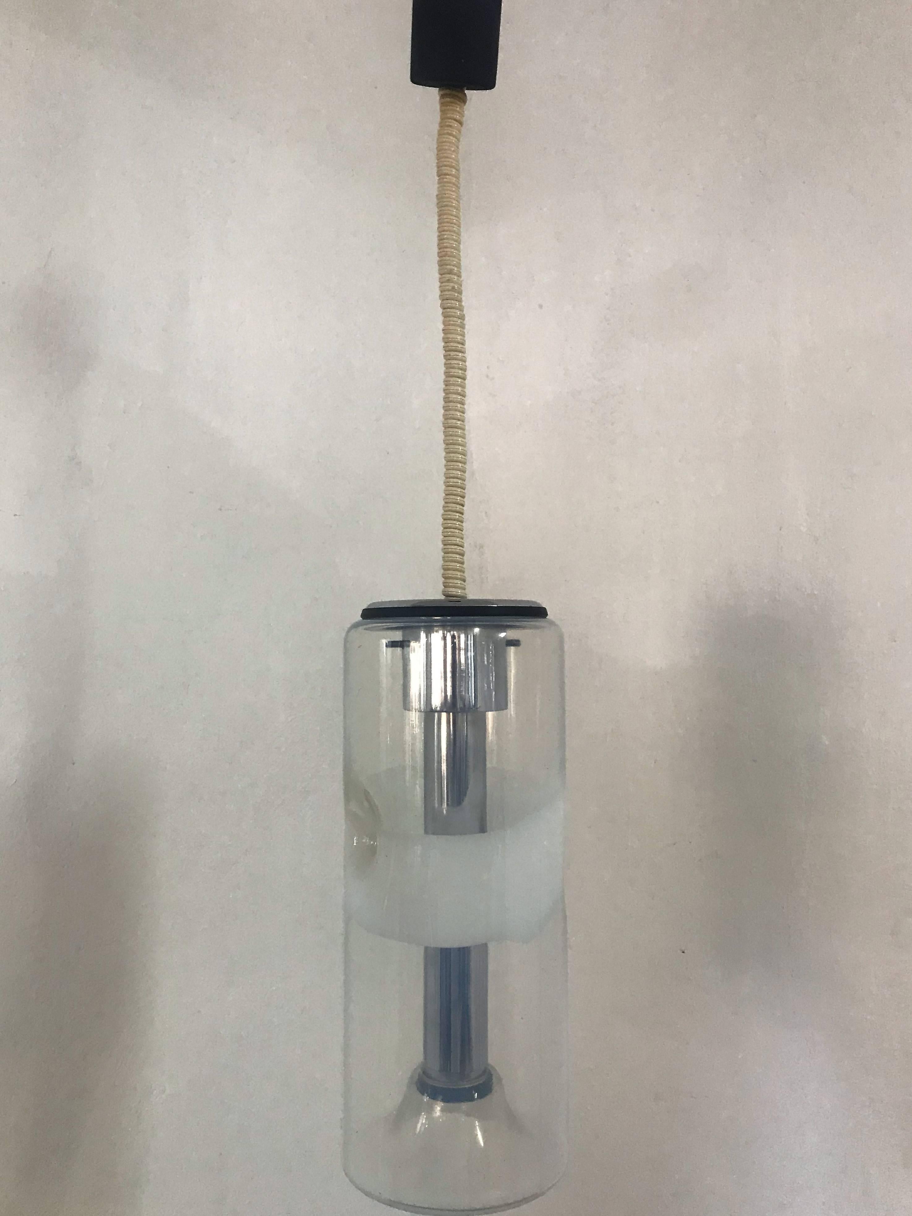 Lámpara colgante Space Age de Sothis en cristal de Murano opalescente siglo XX en venta