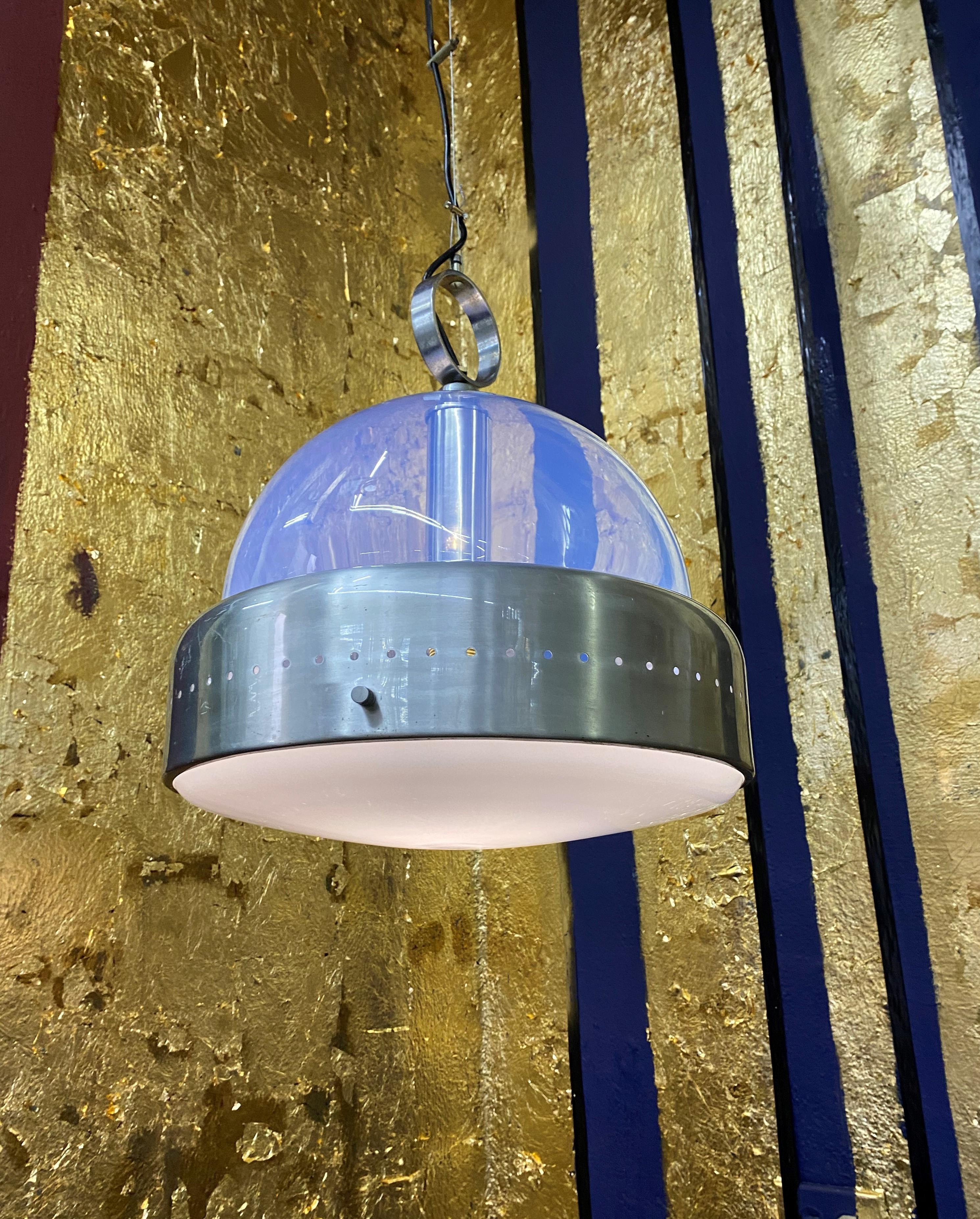 Space Age Pendant Light in Murano Glass, Italy, 1960s 2