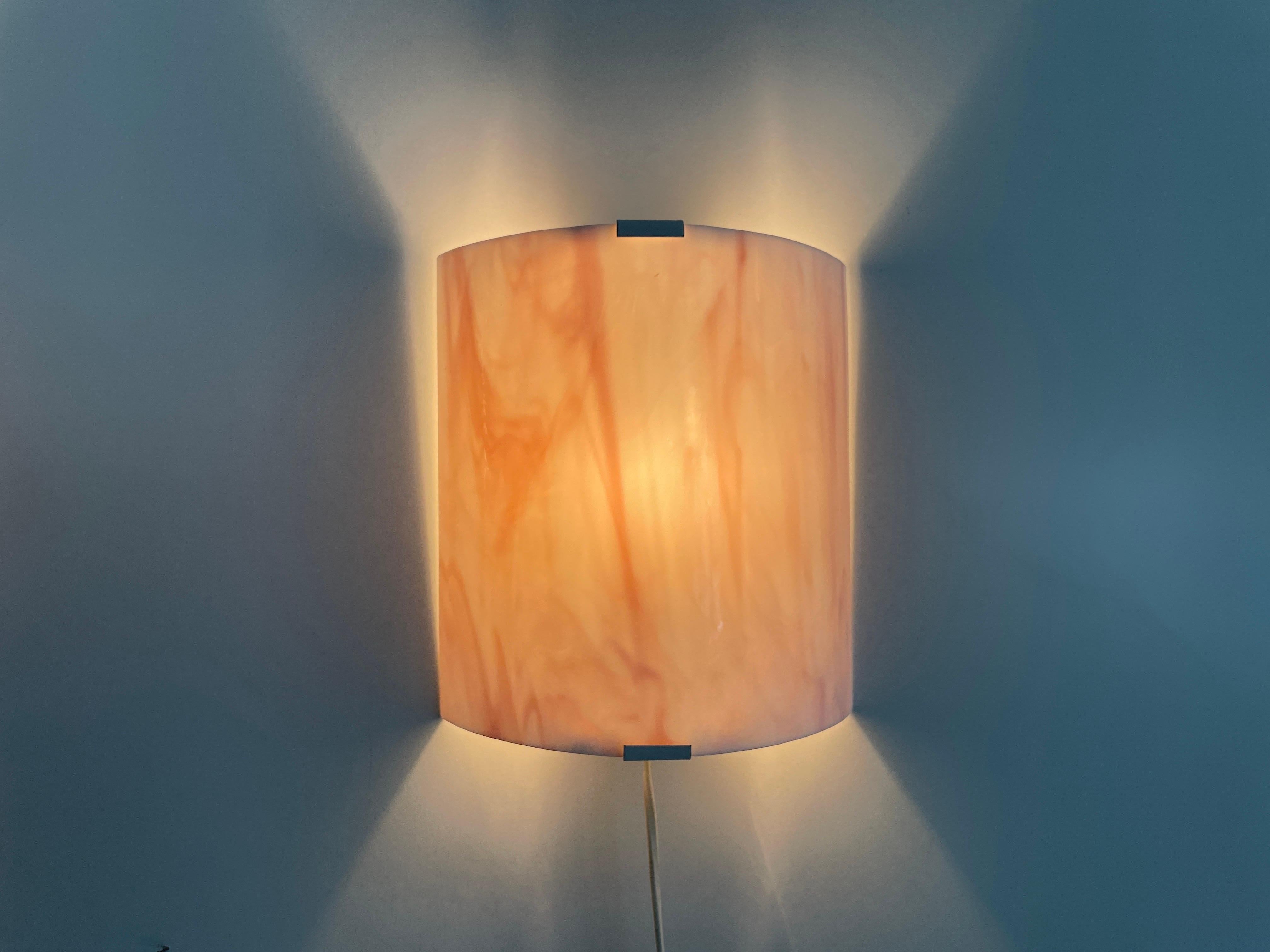 Space Age Pink Glass Pair of Wall Sconces, 1970s, Germany For Sale 6