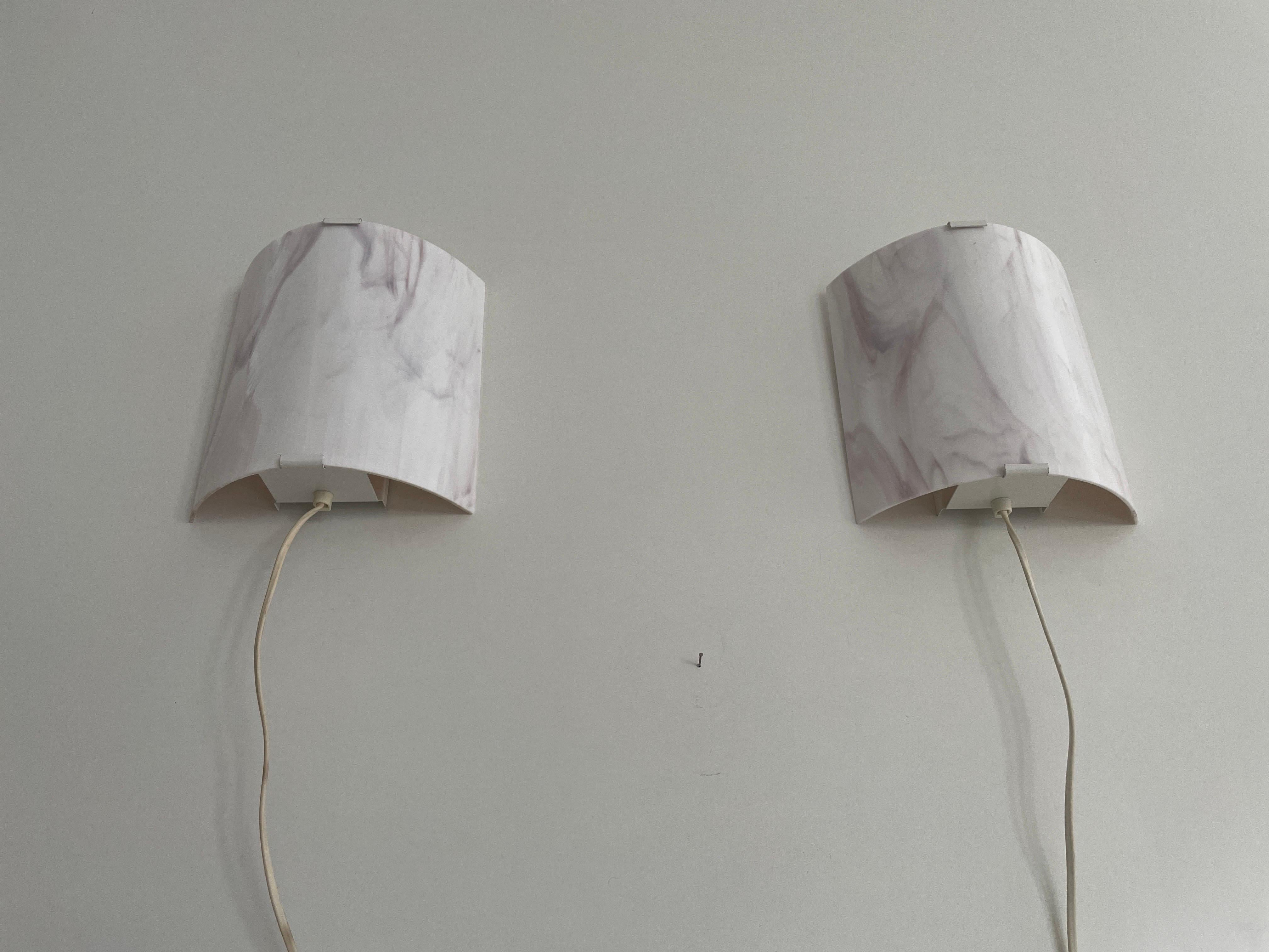 Space Age Pink Glass Pair of Wall Sconces, 1970s, Germany For Sale 2