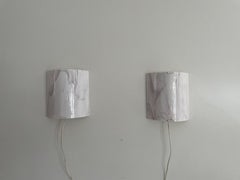 Space Age Pink Glass Pair of Wall Sconces, 1970s, Germany