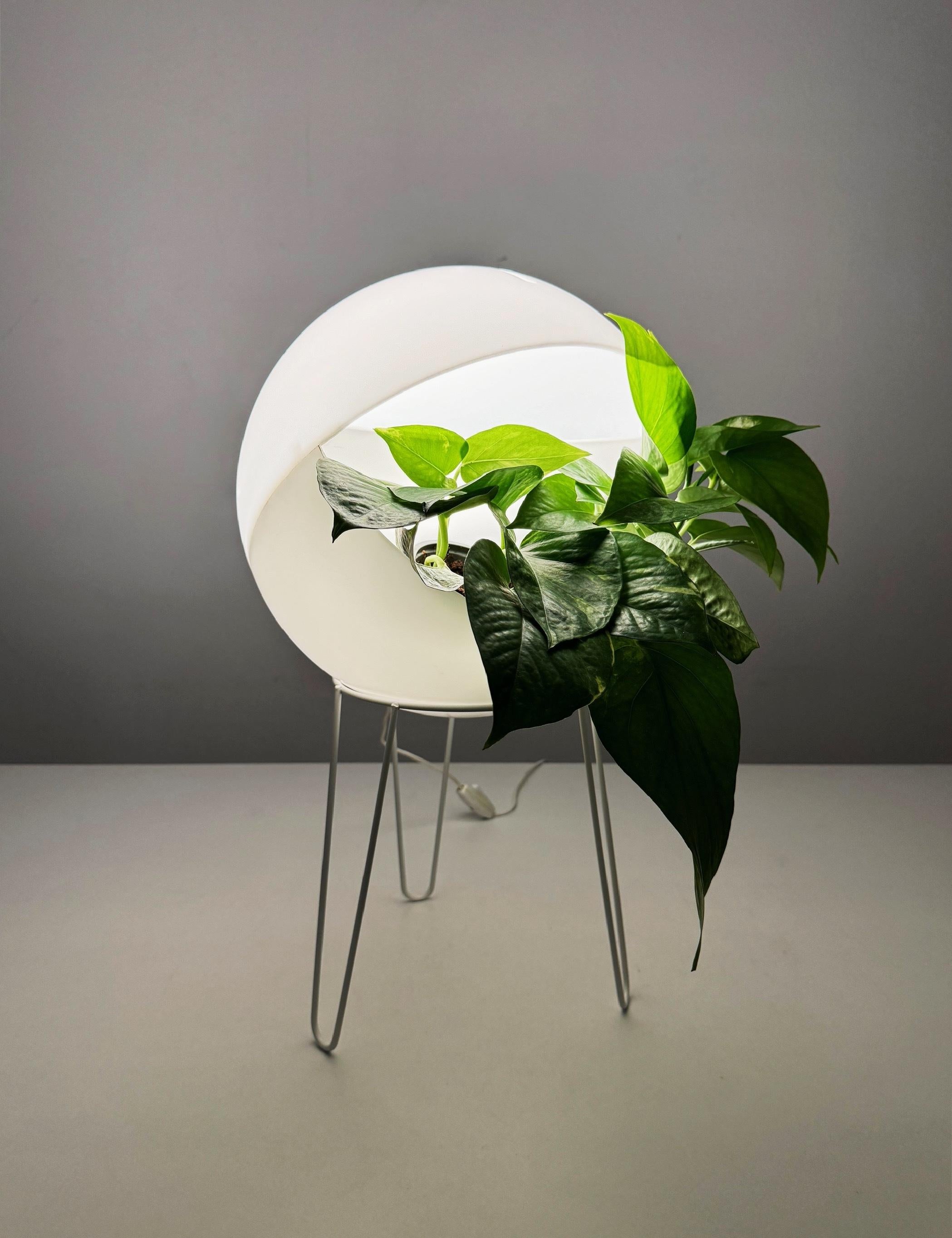 Space Age plant lamp from the 1970s designed with a built-in plant holder 6