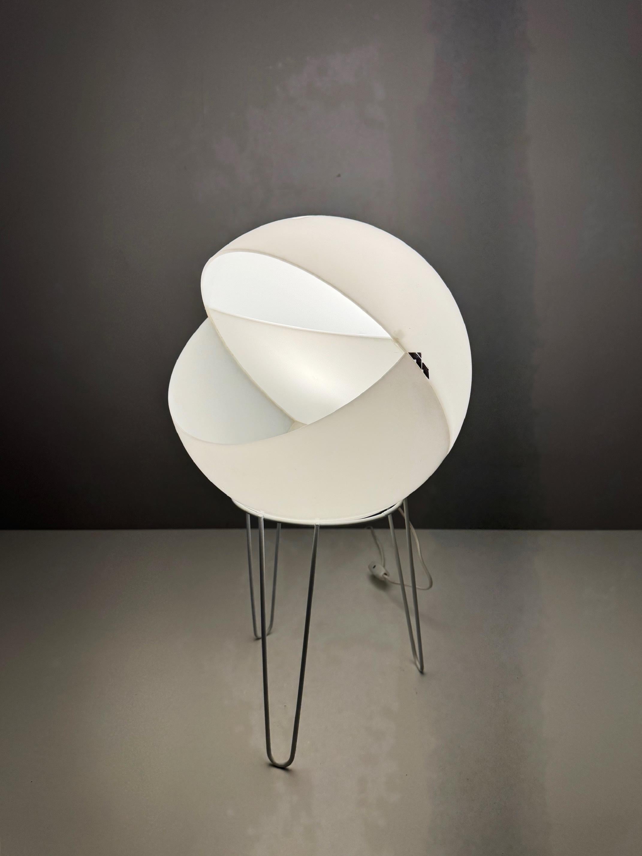 Unknown Space Age plant lamp from the 1970s designed with a built-in plant holder