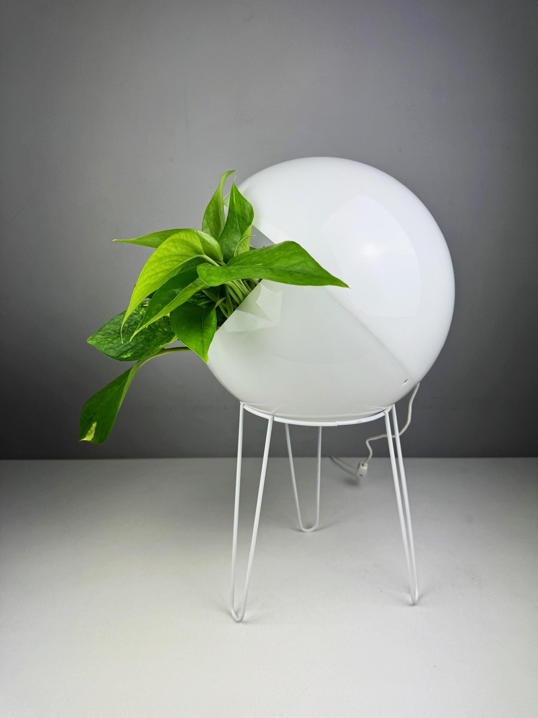 Space Age plant lamp from the 1970s designed with a built-in plant holder 1