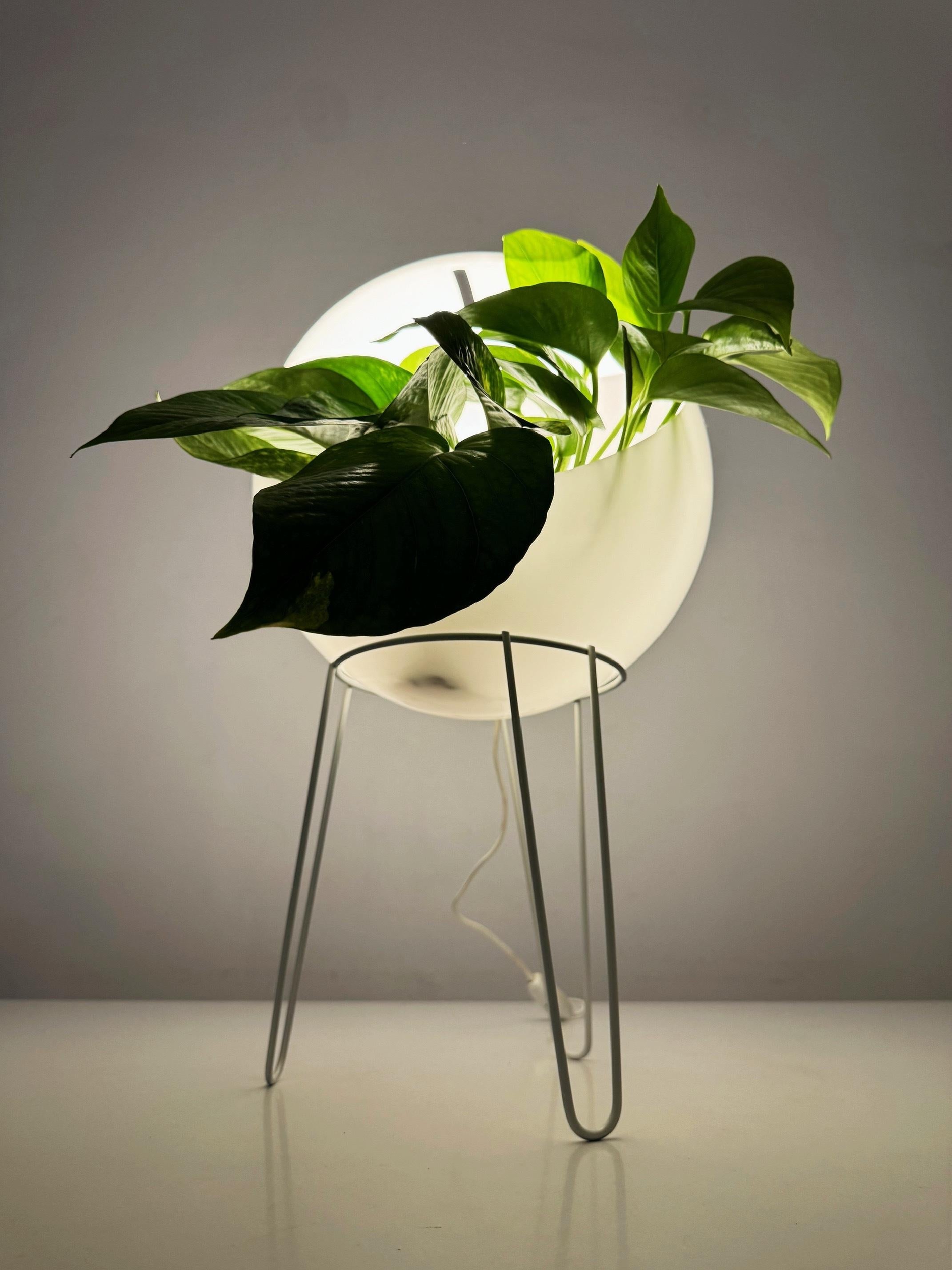 Space Age plant lamp from the 1970s designed with a built-in plant holder 3
