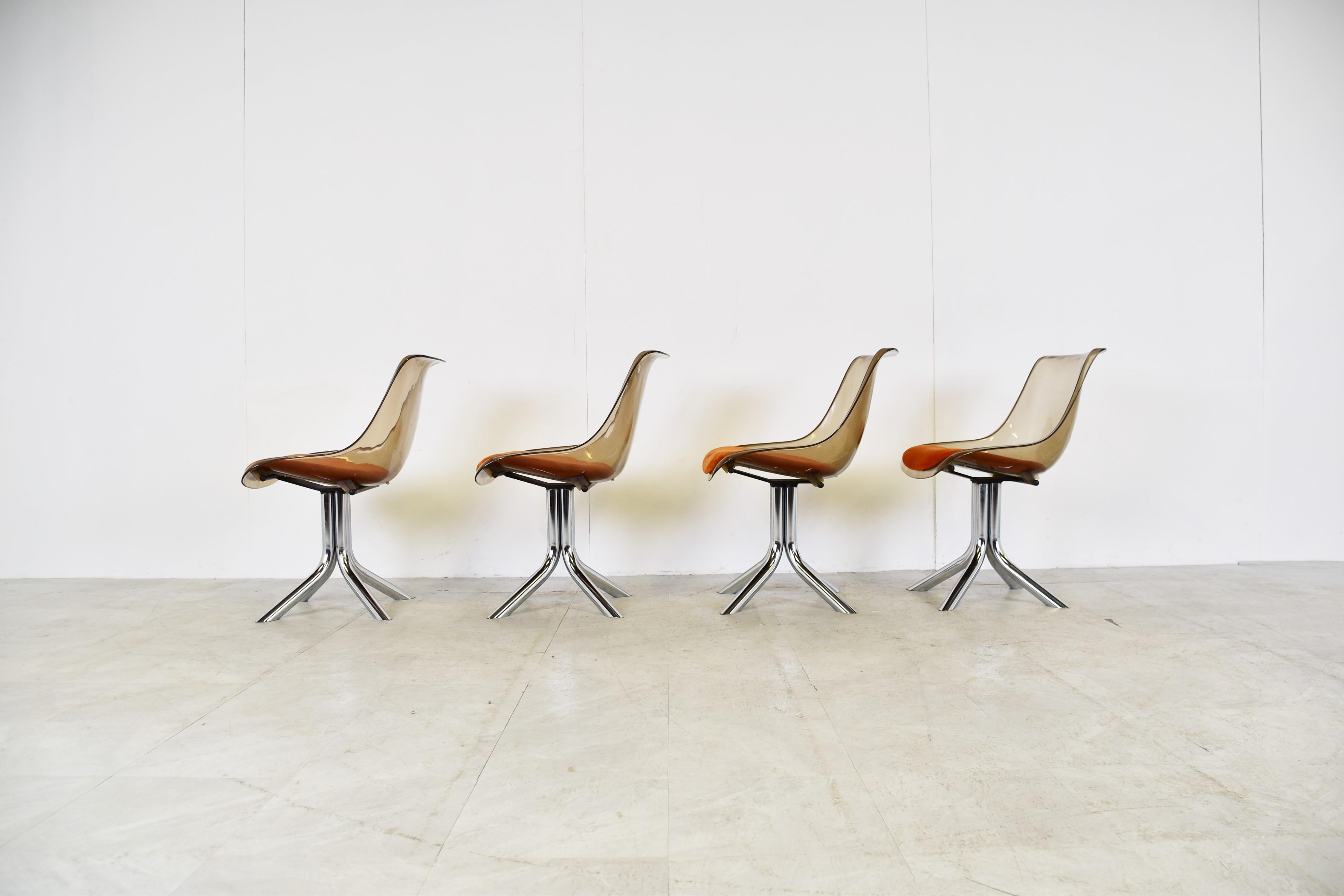 Late 20th Century Space Age Plexiglass Chairs, 1970s