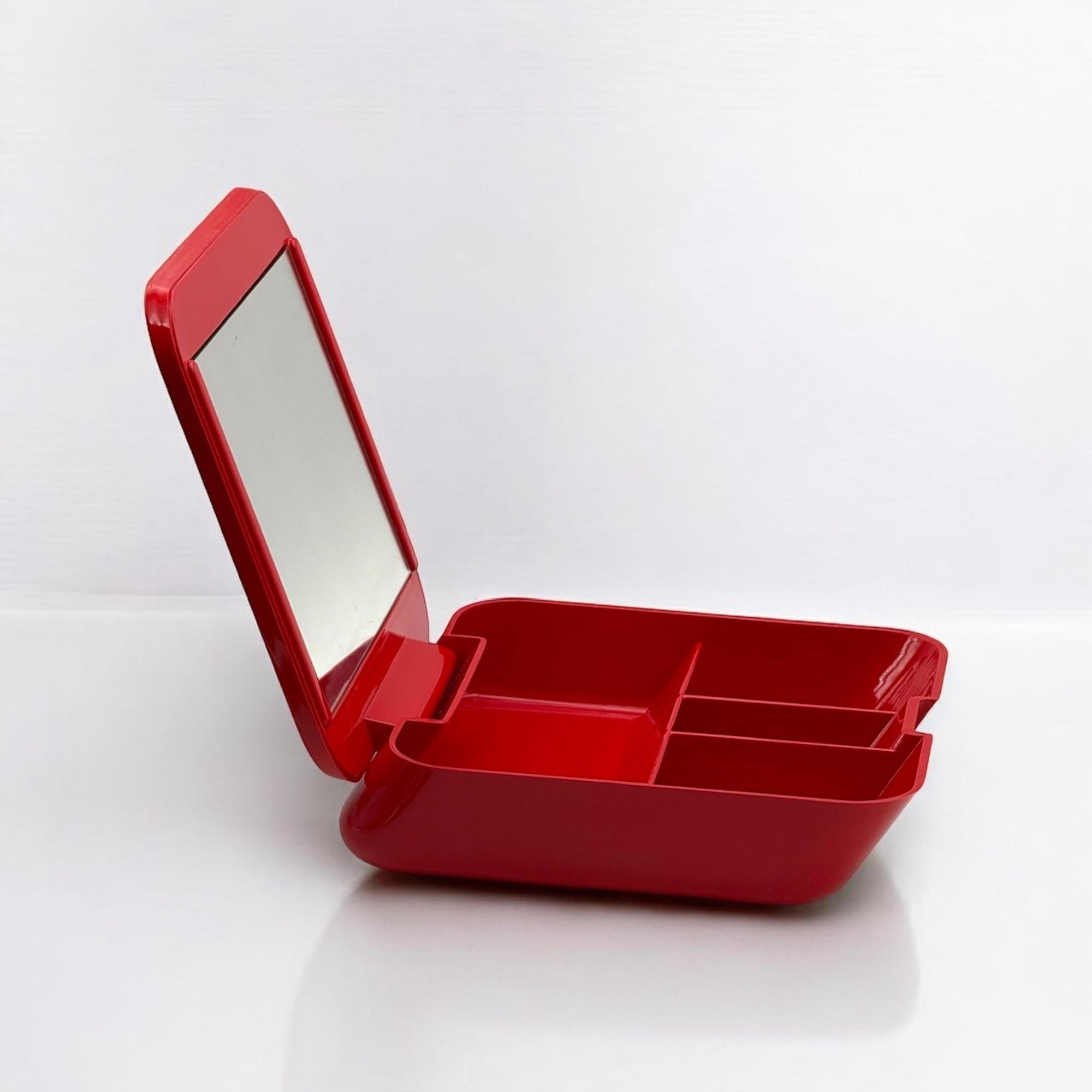 Space Age Portable Vanity Box with Mirror by Makio Hasuike for Gedy, 70s For Sale 1