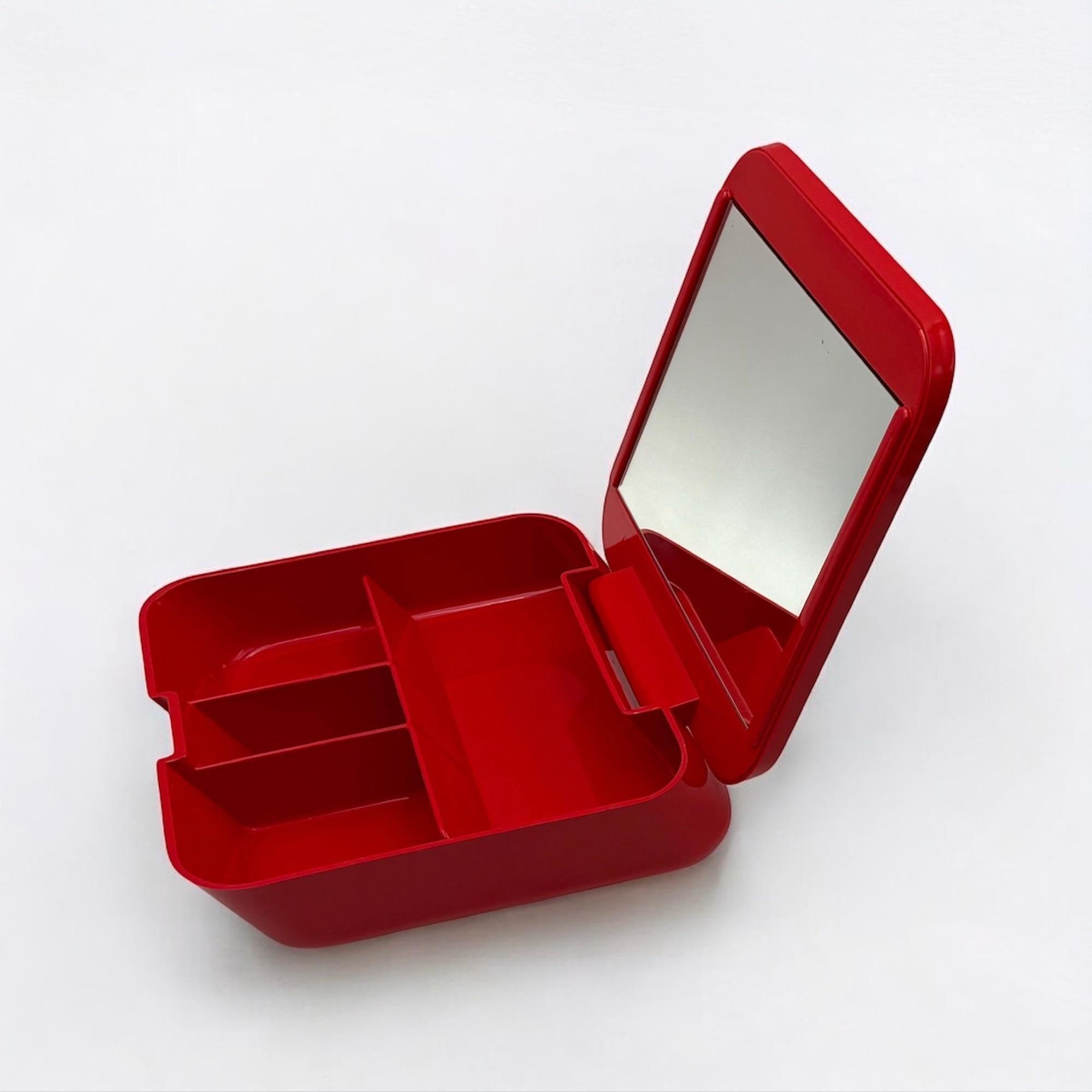 Space Age Portable Vanity Box with Mirror by Makio Hasuike for Gedy, 70s For Sale 3