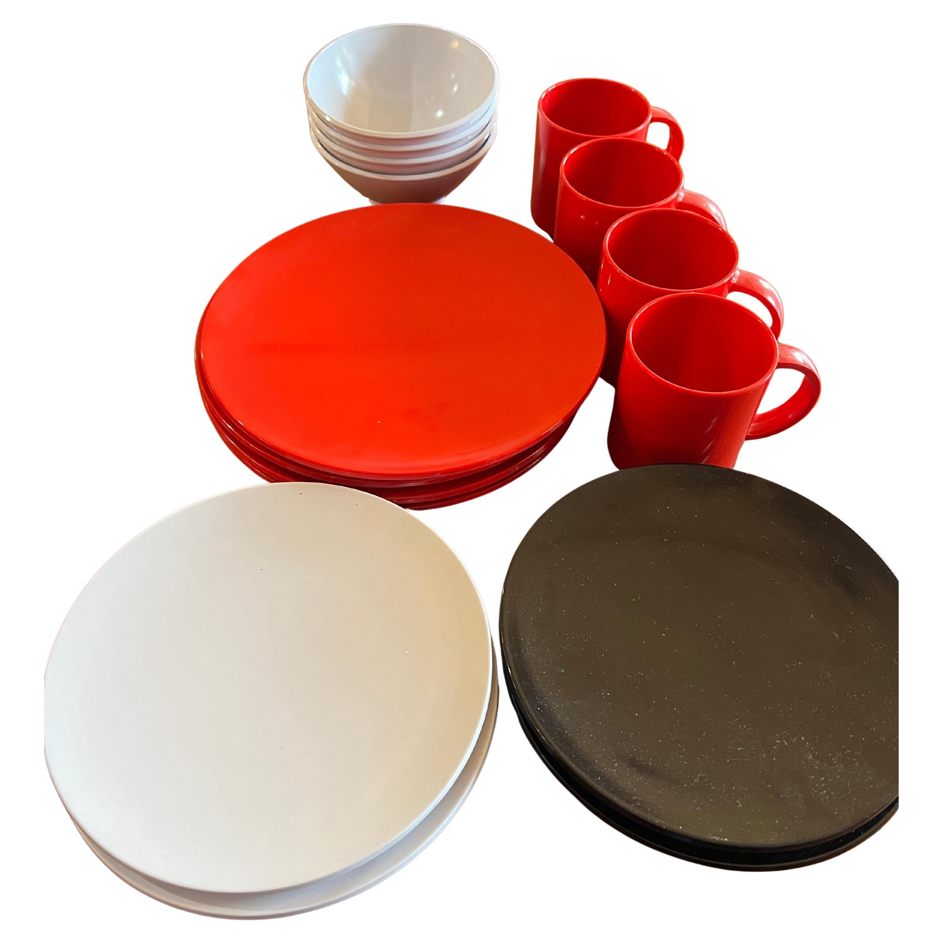Post-Modern Space Age Post Modern Dinnerware Set for 4 by Copco in Melamine NOS