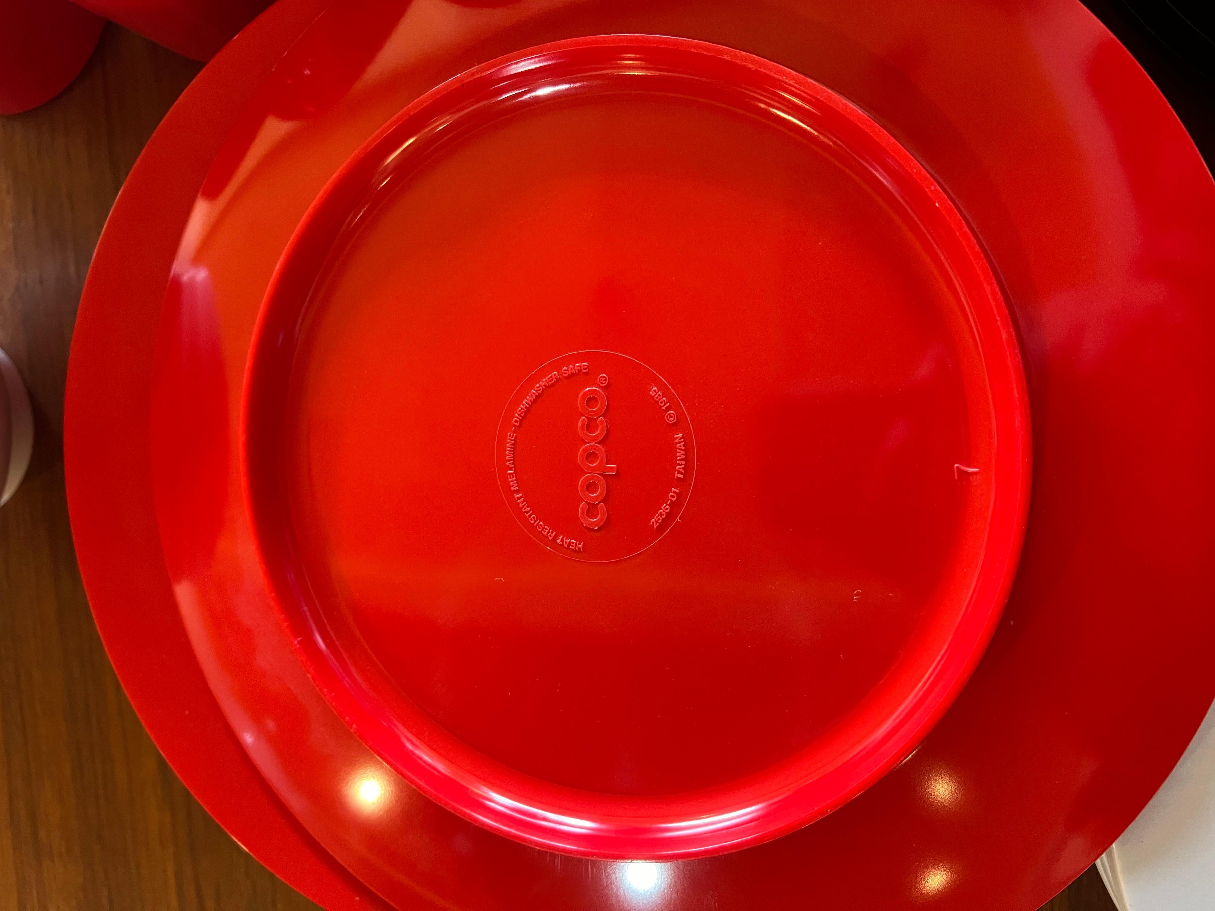 20th Century Space Age Post Modern Dinnerware Set for 4 by Copco in Melamine NOS