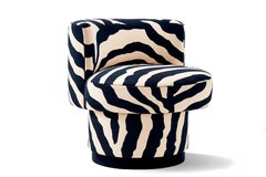 Space Age Postmodern Zebra Print Accent Chair Caos