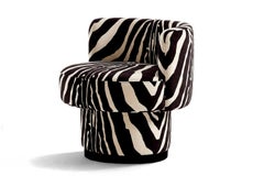 Chaise d'appoint Space AGE Postmodern Zebra Print Caos
