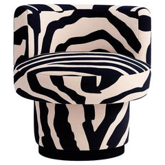 Space Age Zebra Pelz Samt Akzent Stuhl Caos