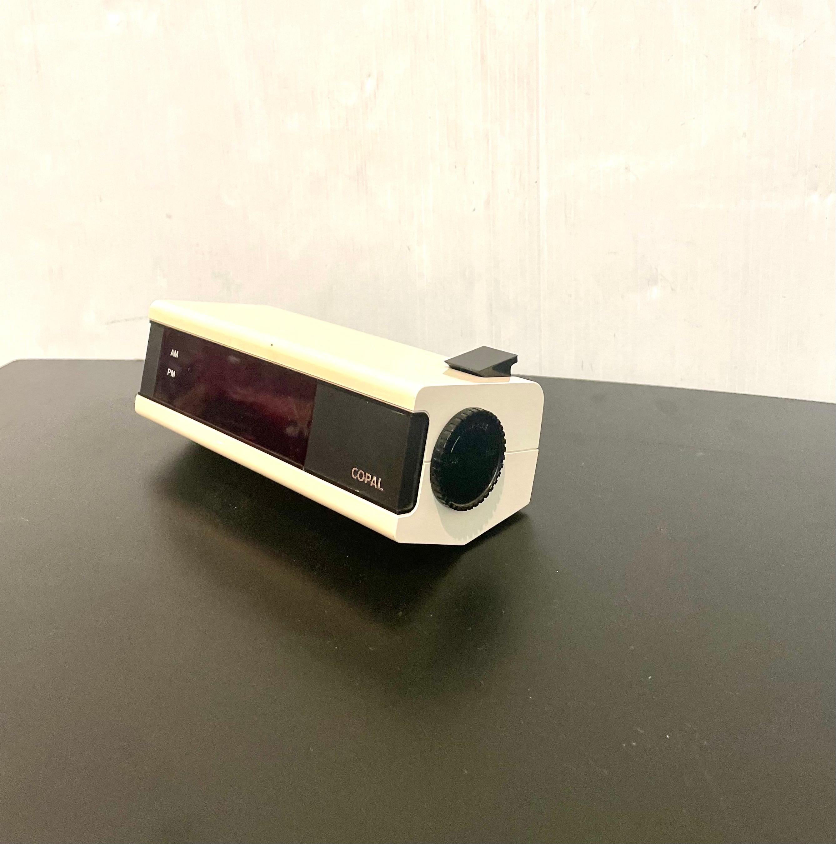 Great design on this rare alarm clock by Copal Japan, excellent condition very light use in working condition circa 1970s only a few of this model were made, works great.

   