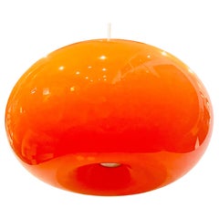 Space Age Rare Orange Glass Italian Hanging Lamp