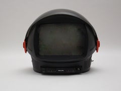 Space Age Red Black Vintage Plastic Television Discoverer by Philips Netherlands