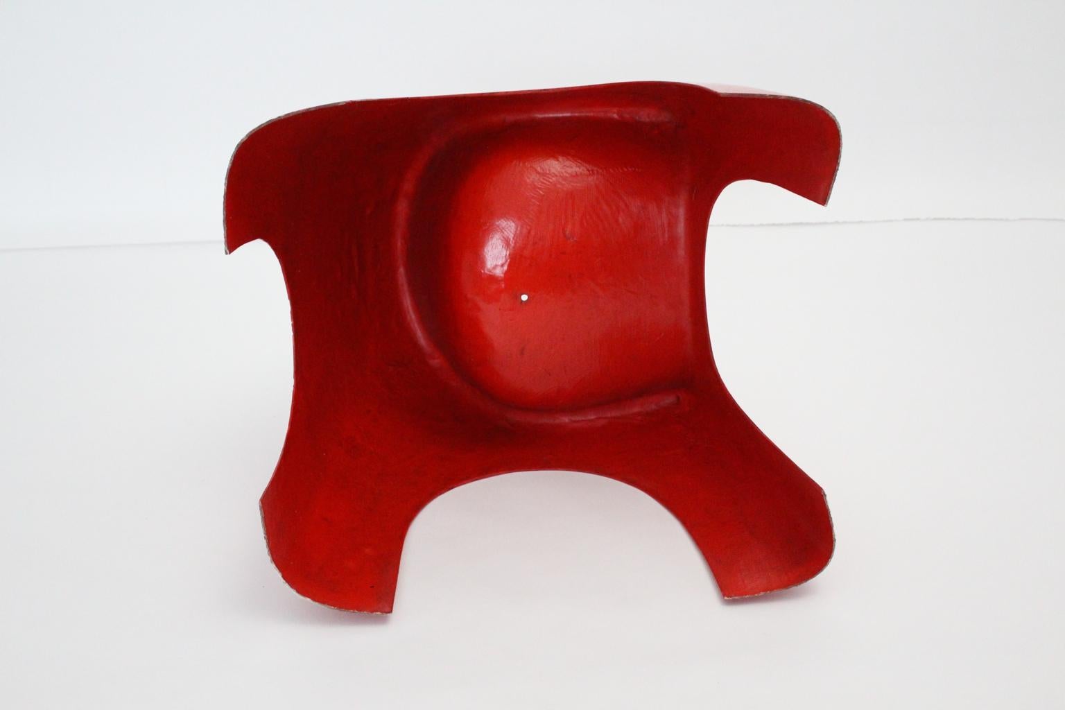 Space Age Red Fiberglass Vintage Lounge Chair, 1960s 3