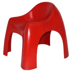 Space Age Red Fiberglass Vintage Lounge Chair, 1960s
