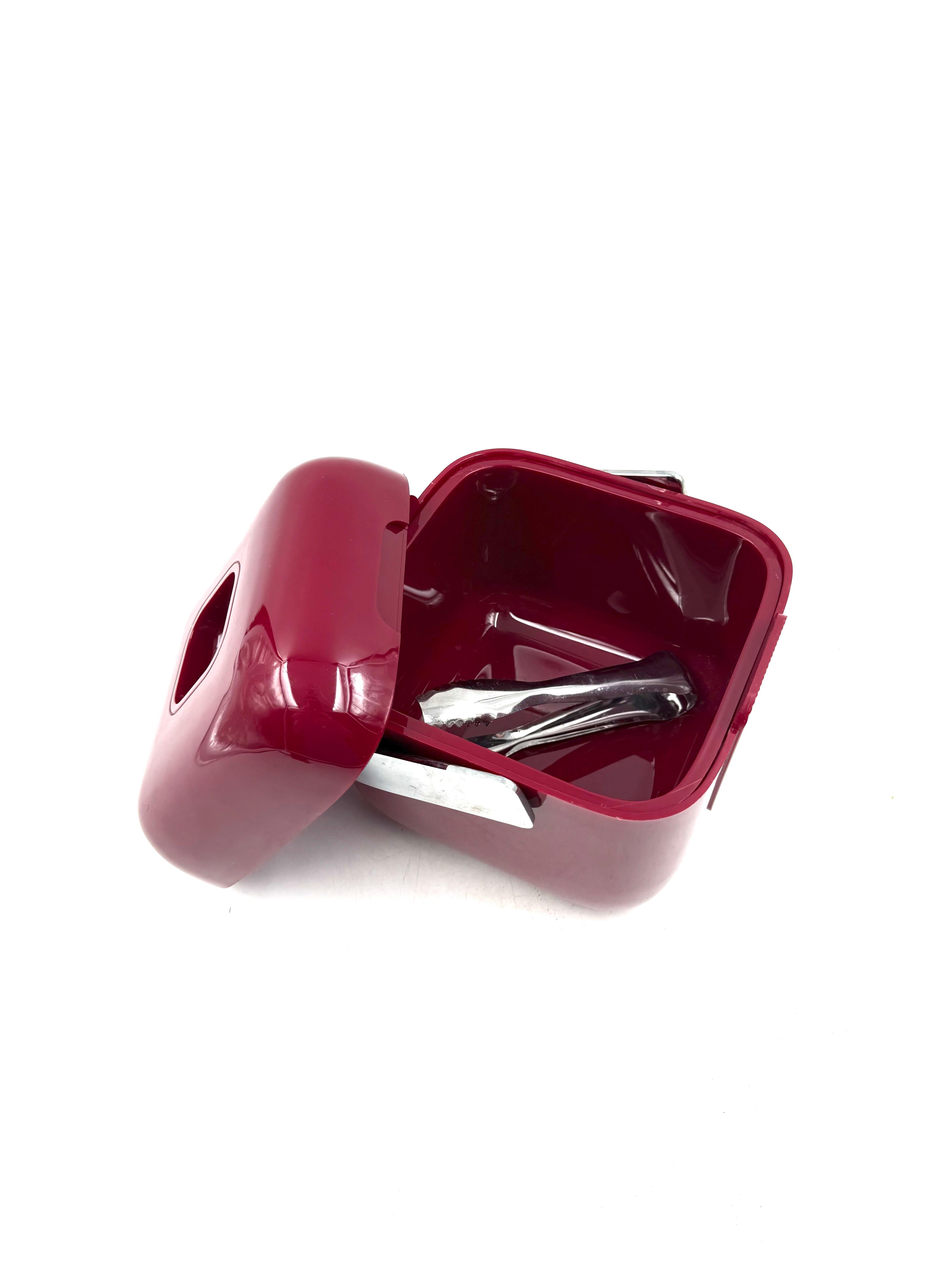 Space age red Ice Bucket, Guzzini Italy, ca. 1970s For Sale 11