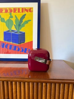 Space age red Ice Bucket, Guzzini Italy, ca. 1970s