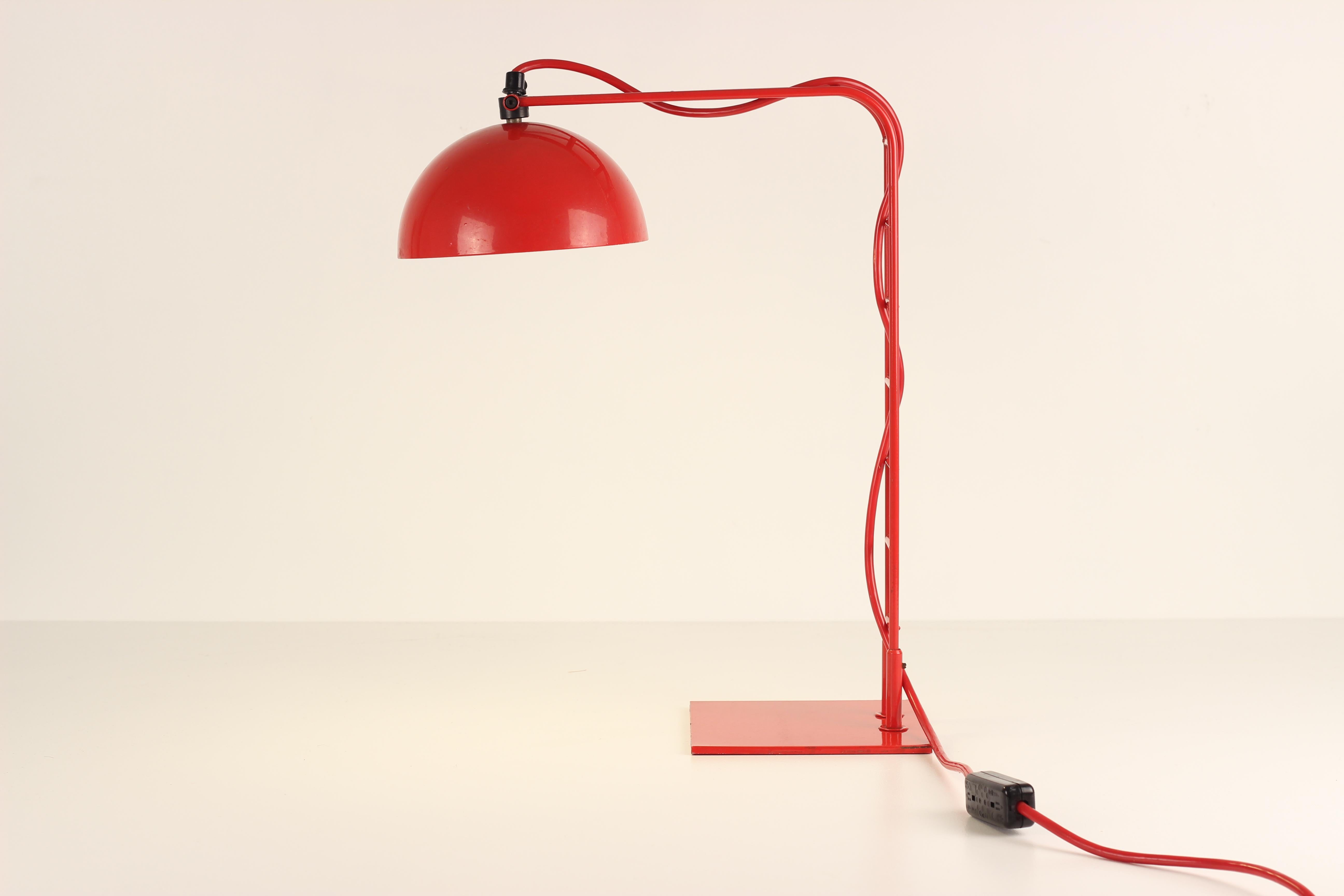 A Space Age Red ladder Desk light from the estate of the late Lady Wanda Boothby, the wife of Conservative peer, Lord Robert Boothby 
(1900-86). Robert John Graham Boothby, Baron Boothby, KBE (12 February 1900 – 16 July 1986), often known as Bob