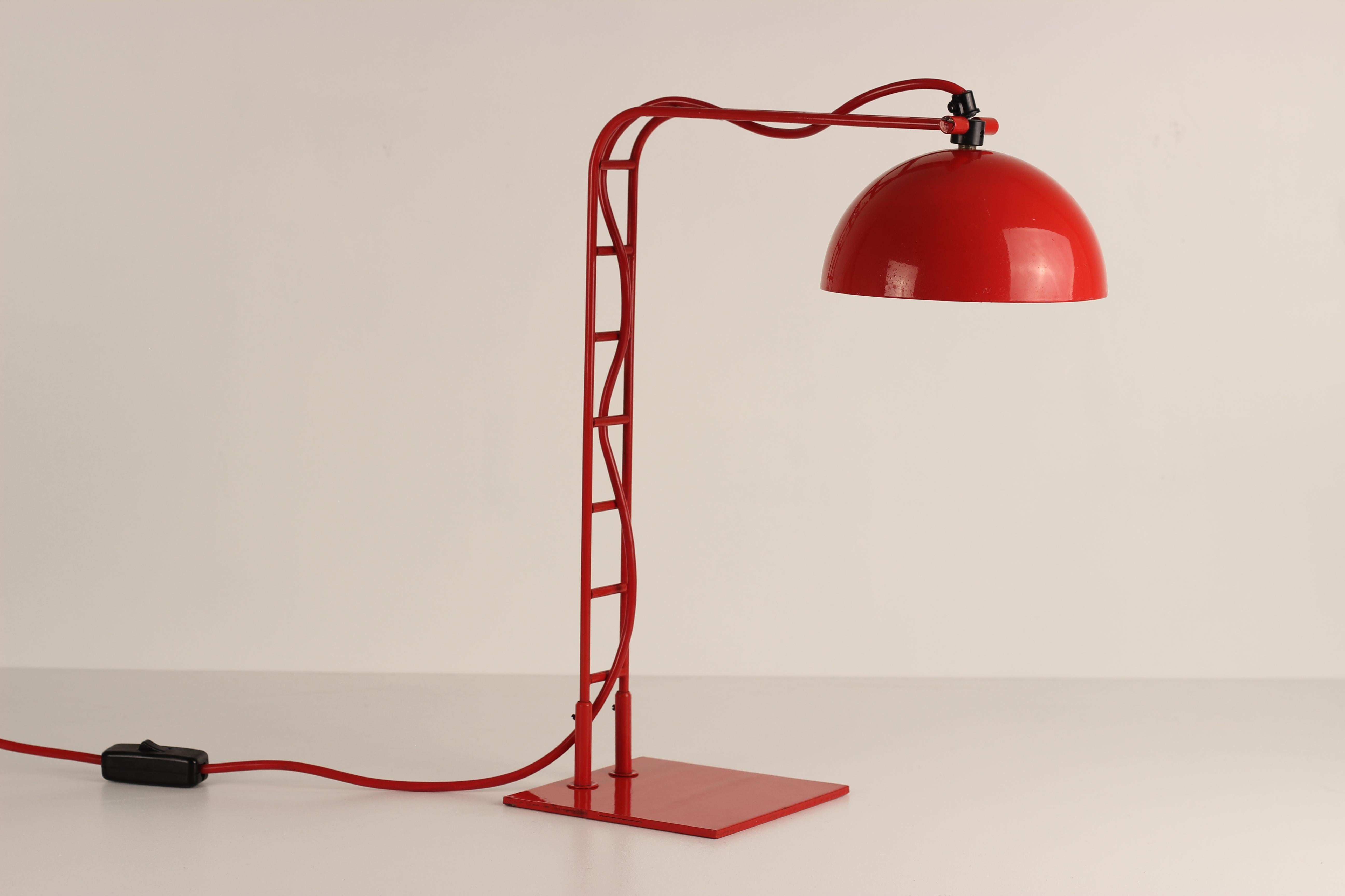 English Space Age Red Ladder Desk Lamp 1960’s from the Lord Robert Boothby Estate  For Sale