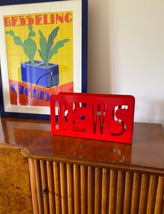 Space age Red magazine rack, France 1970s