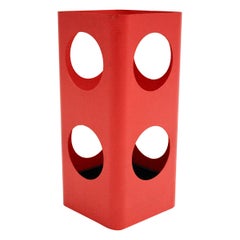 Stand parapluie vintage en métal rouge A Space, 1970, Autriche