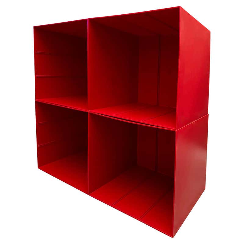 Red Bookcase by Rejo Studio For Sale at 1stDibs | red bookcases