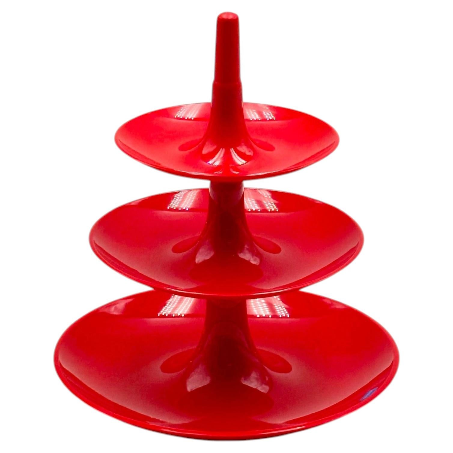 Space Age Red Tiered Serving Stand by Koziol, Germany 1970s For Sale