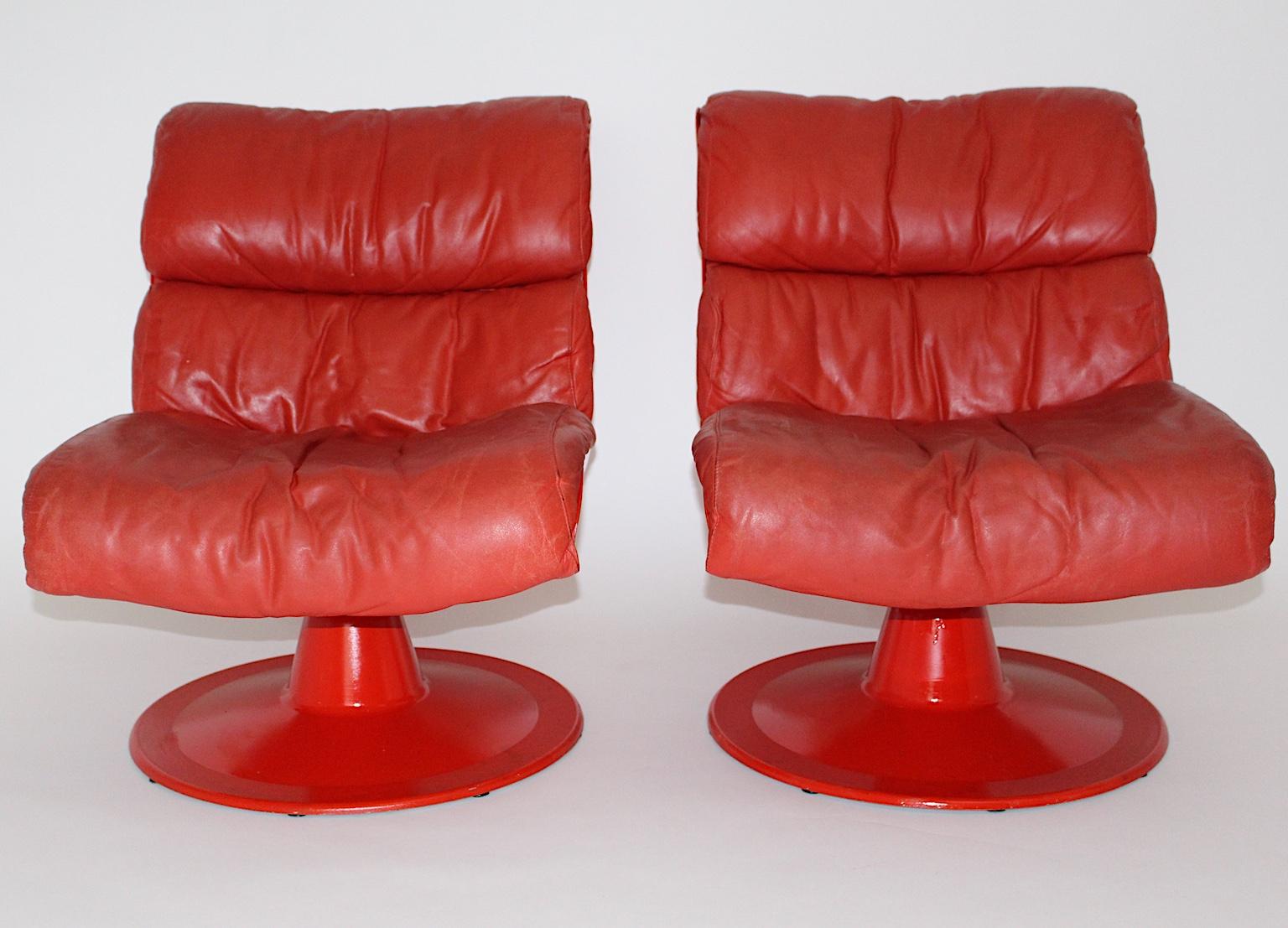 Chaises longues vintage rouges de l'A Space Table canapé rose Saturn Yrjö Kukkapuro, 1960s en vente 11