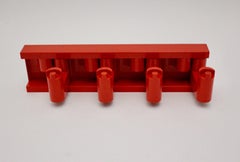 Space Age Red Vintage Plastic Wall Hook Coat Rack Benanti e Brunori, Italy, 1960