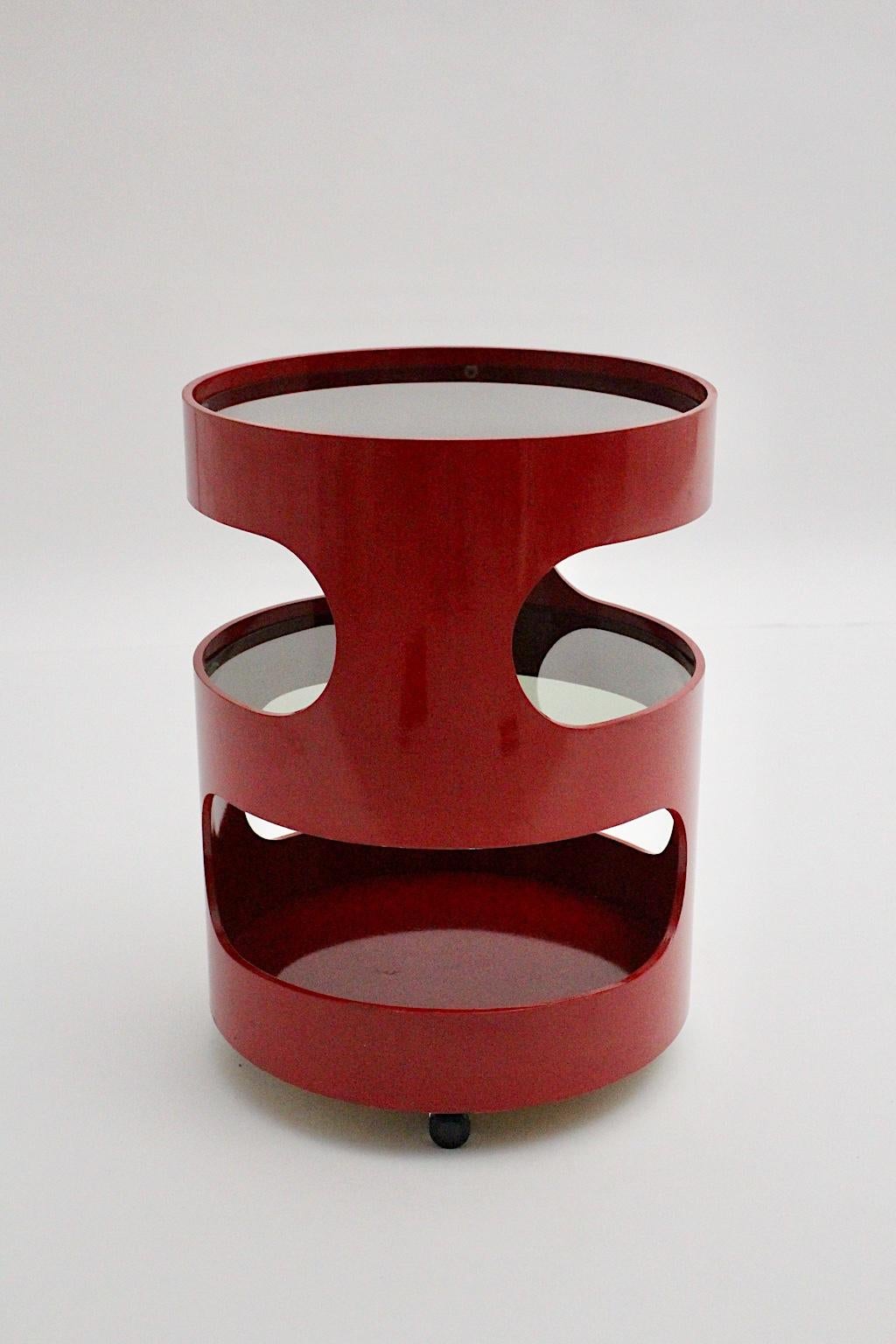 Space Age Red Vintage Side Table by Opal, Germany, 1970 In Good Condition In Vienna, AT