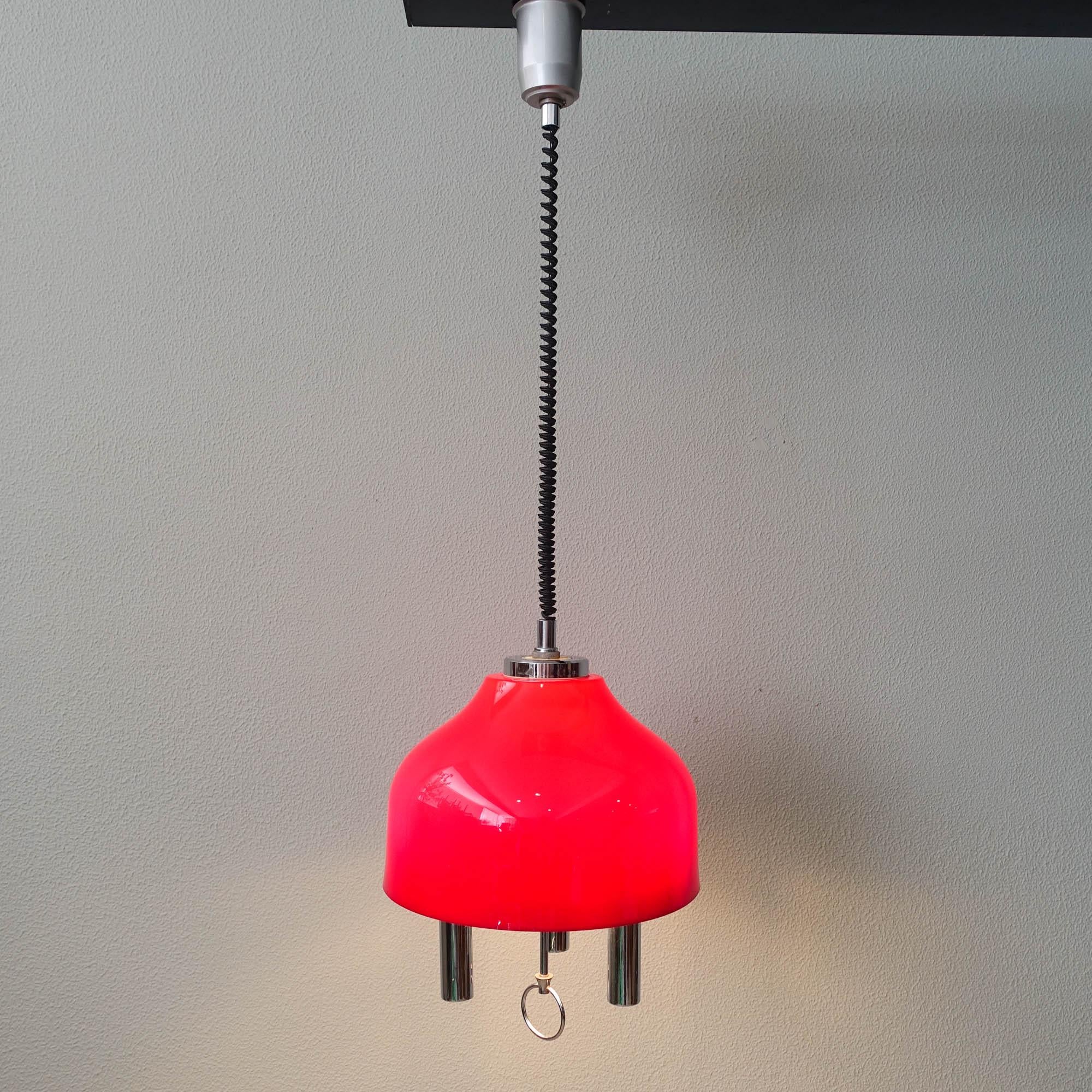 Late 20th Century Space Age Rise and Fall Pendant Lamp, 1970's For Sale