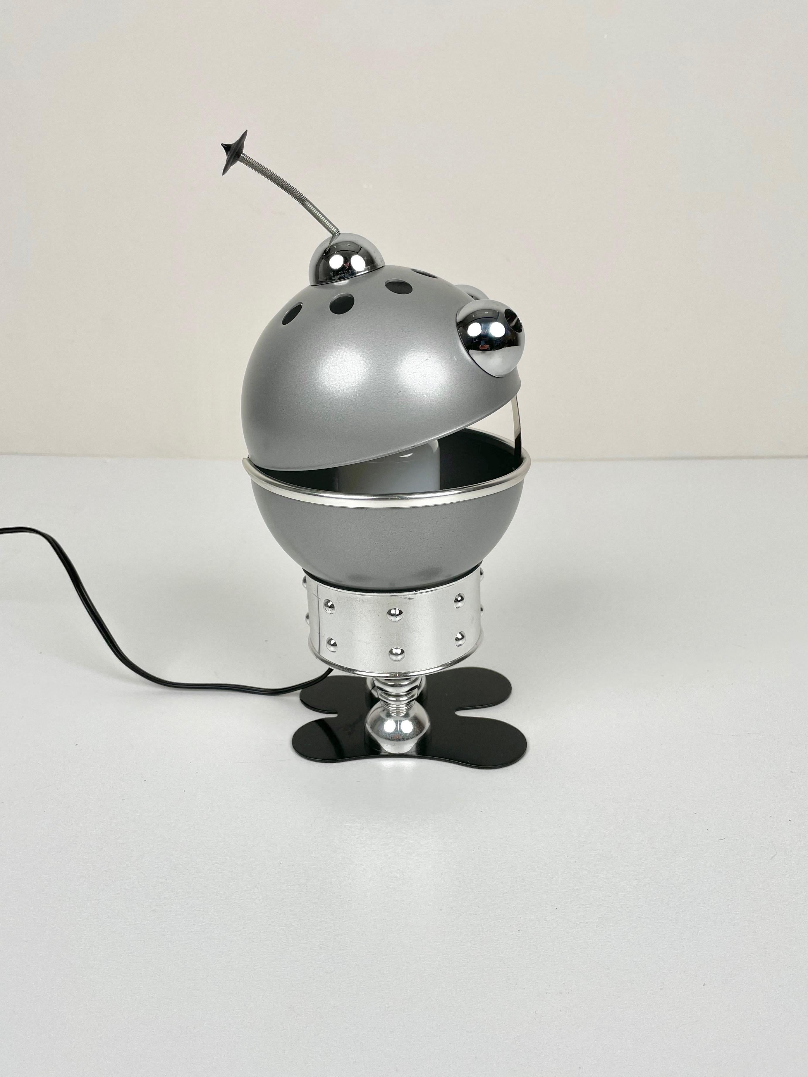 Space Age Robot Aluminum Table Lamp, 1970s 1