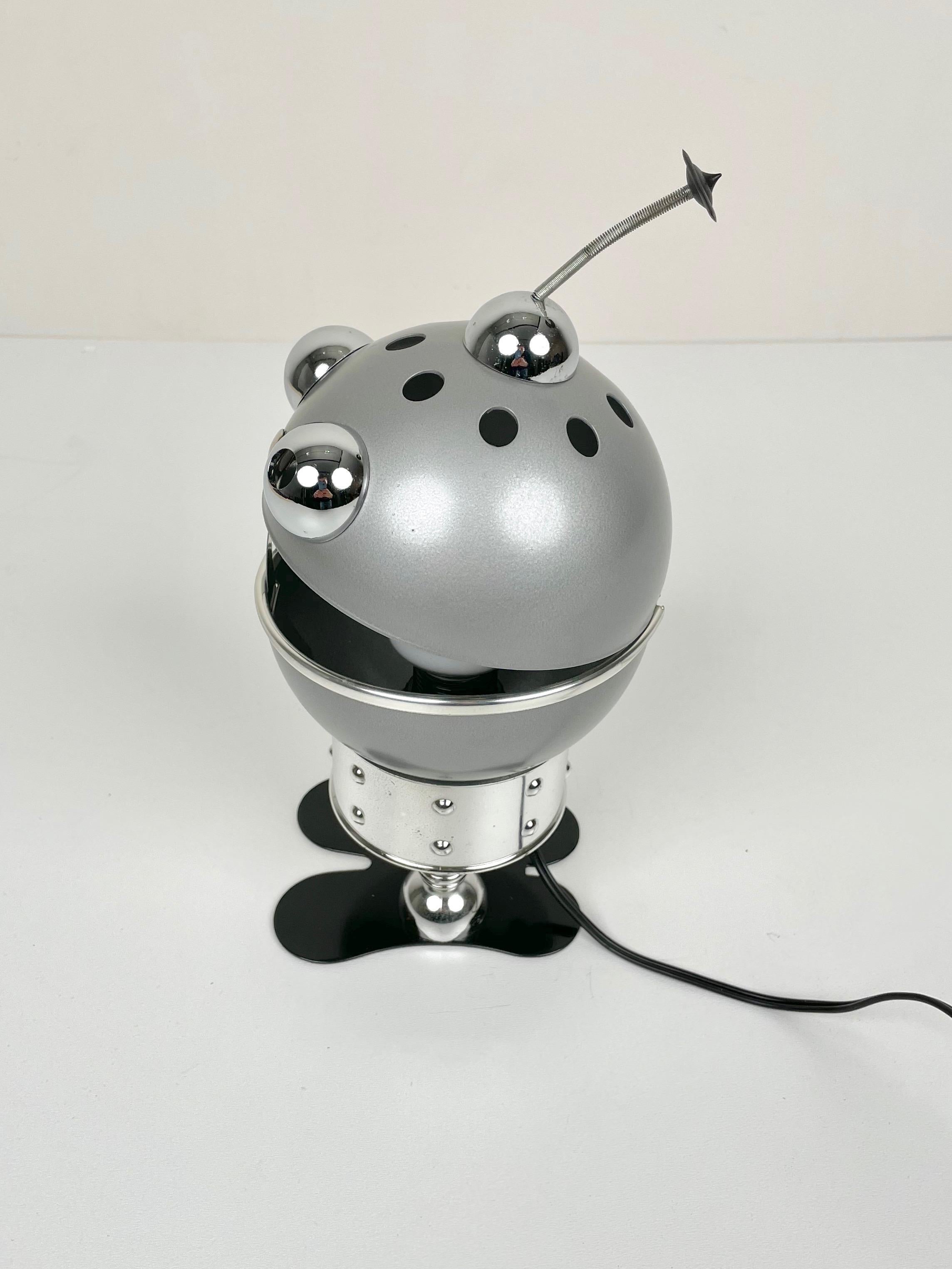 Space Age Robot Aluminum Table Lamp, 1970s 4