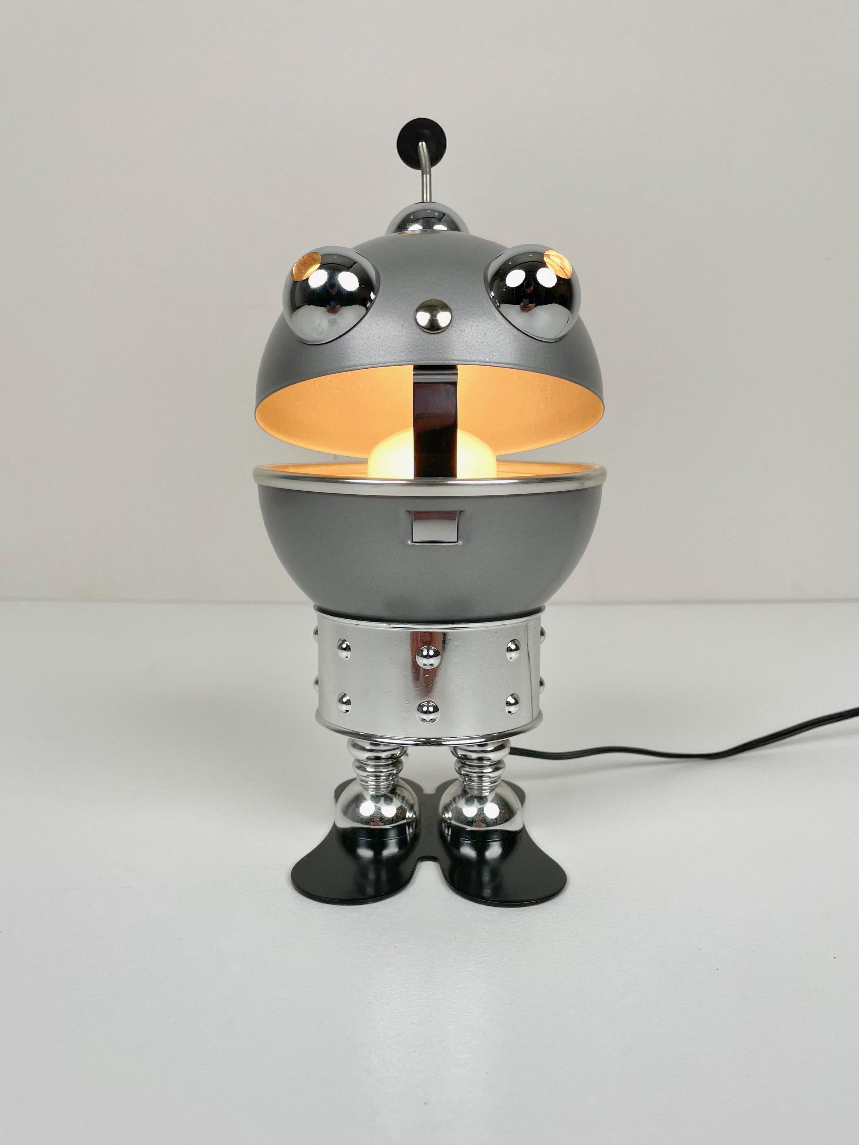 Late 20th Century Space Age Robot Aluminum Table Lamp, 1970s