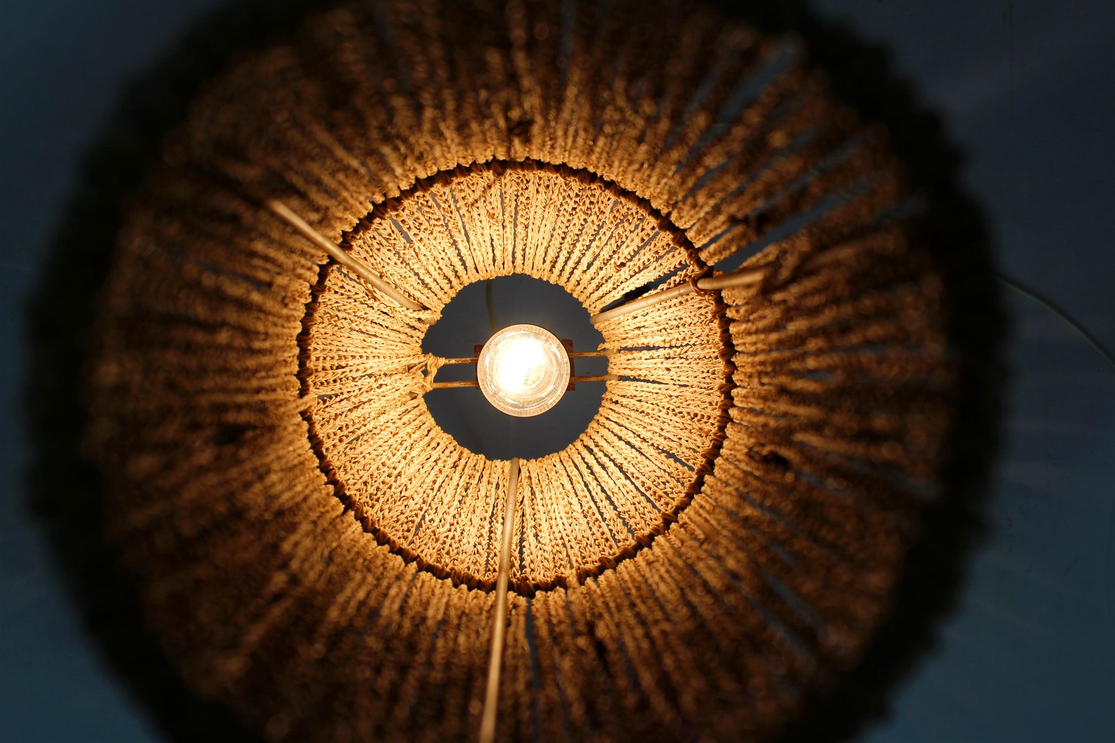 Space Age Rocket Floor Lamp with a Braided String, Czechoslovakia, 1960s For Sale 5