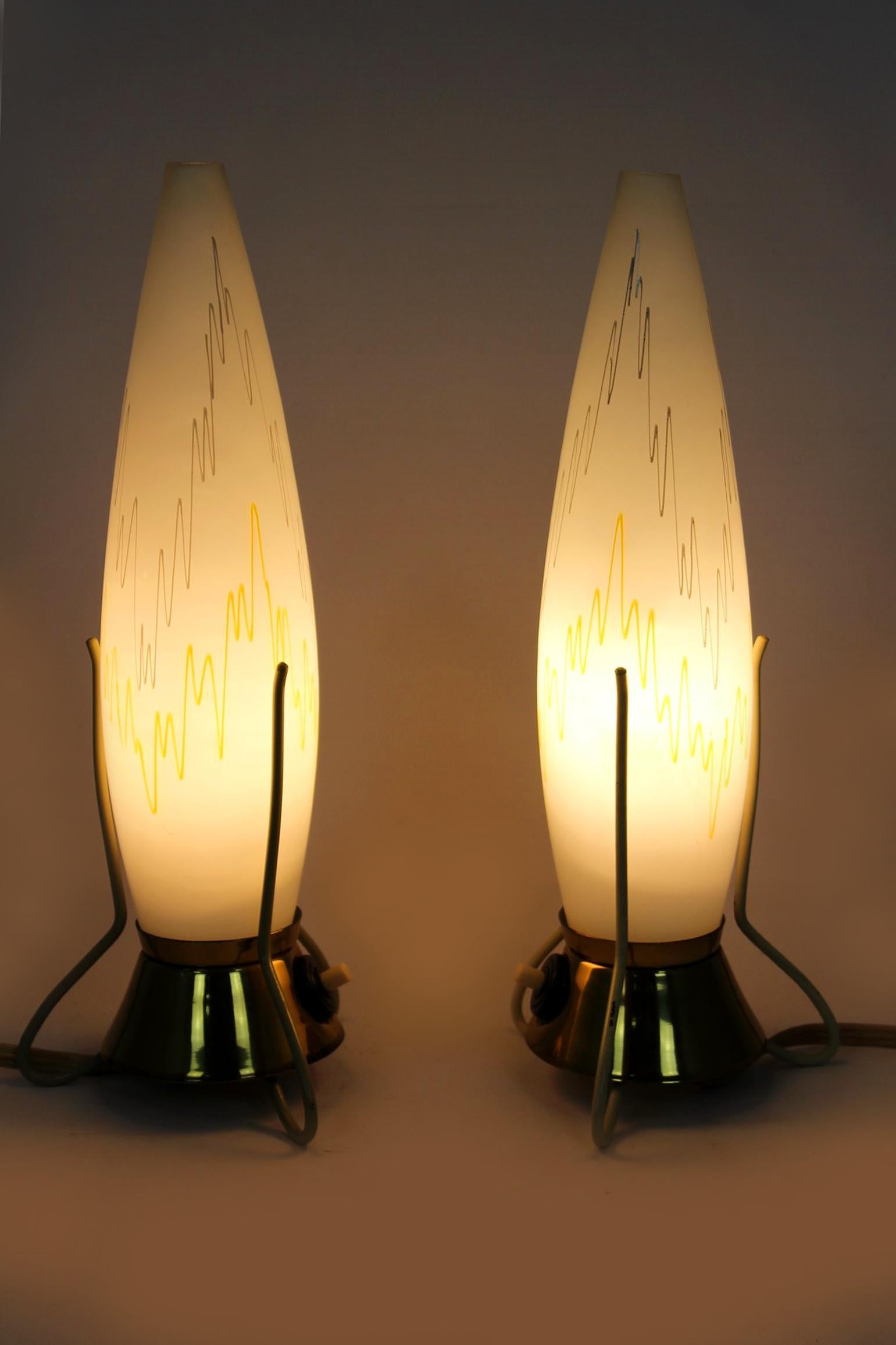 Mid-Century Modern Space Age Rocket Table Lamps by Zukov, 1960s, Set of 2 For Sale