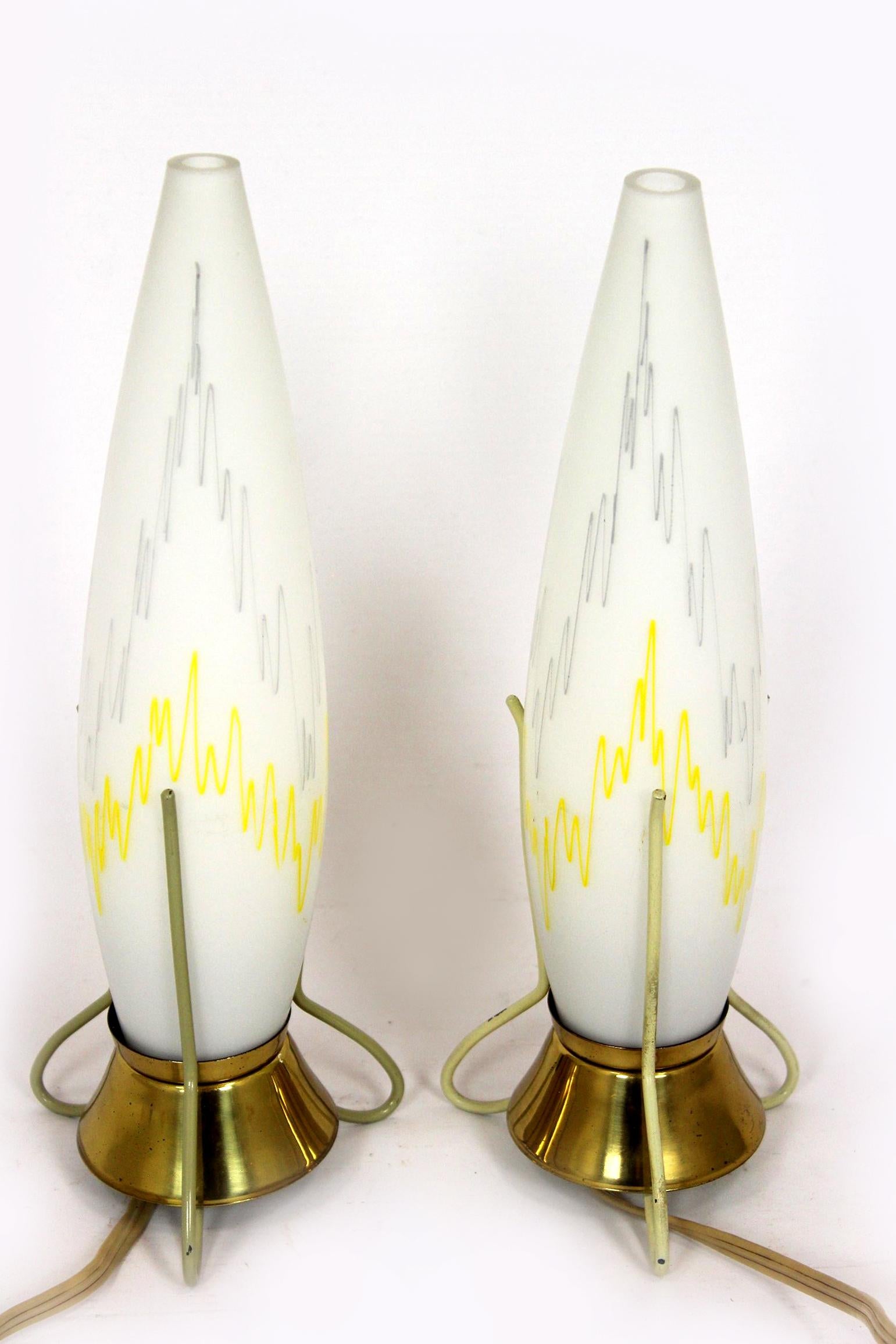 20th Century Space Age Rocket Table Lamps by Zukov, 1960s, Set of 2 For Sale