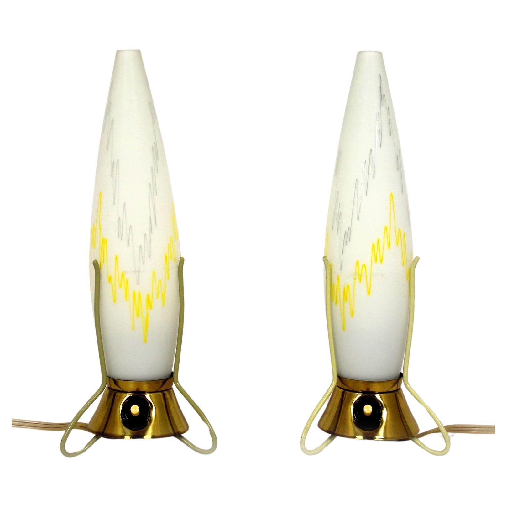 Space Age Rocket Table Lamps by Zukov, 1960s, Set of 2